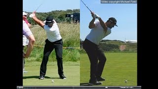 Jon Rahm golf swing  Long Iron faceon amp downtheline July 2017 [upl. by Lamag]