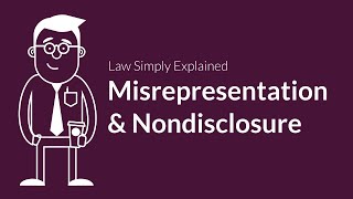 Misrepresentation and Nondisclosure  Contracts  Defenses amp Excuses [upl. by Solberg855]