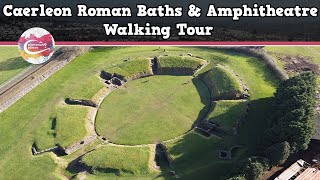 CAERLEON ROMAN BATHS amp AMPHITHEATRE WALES  Walking Tour  Pinned on Places [upl. by Tartan]