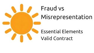 Fraud vs Misrepresentation  Other Essential Elements of a Valid Contract  CA CPT  CS amp CMA [upl. by Yauqram101]